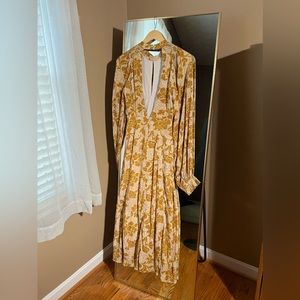 Zara Long Sleeve Floral Maxi